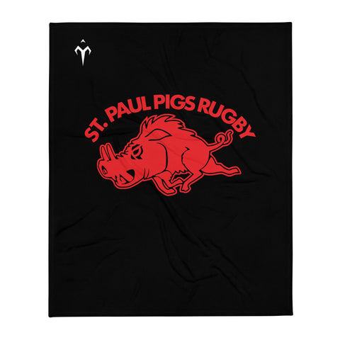 Saint Paul Pigs Rugby Throw Blanket