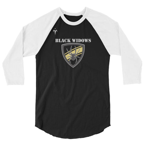 Black Widows Women's Rugby 3/4 sleeve raglan shirt