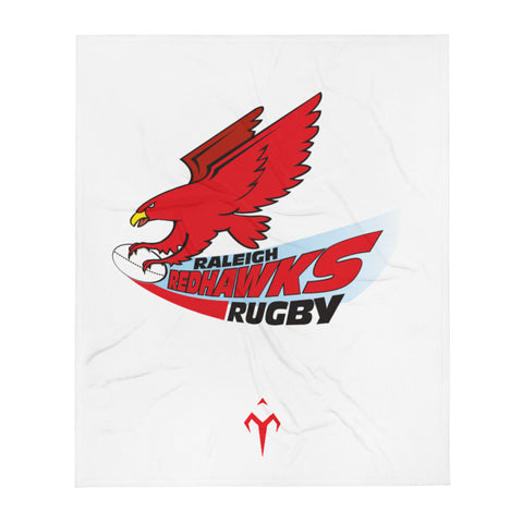 Raleigh Redhawks Rugby Throw Blanket