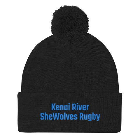 Kenai River SheWolves Rugby Team Pom-Pom Beanie