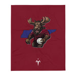 Angry Moose Rugby Throw Blanket