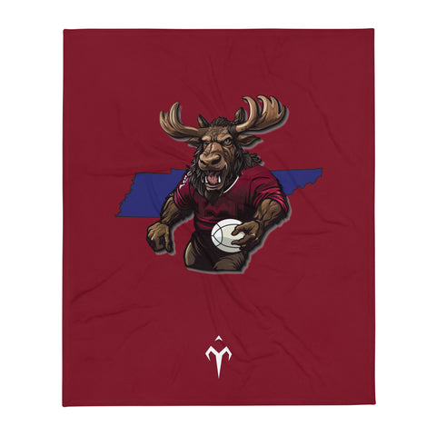 Angry Moose Rugby Throw Blanket