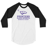 UWSP Women's Rugby 3/4 sleeve raglan shirt