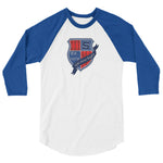 UW Stout Rugby 3/4 sleeve raglan shirt