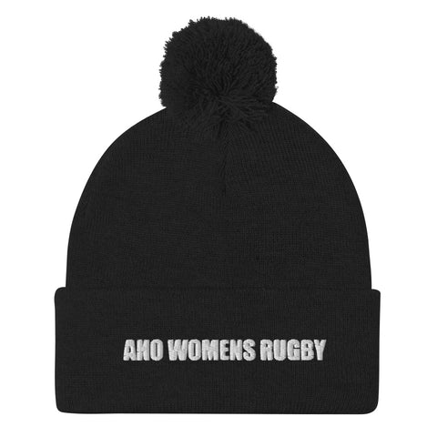AHO Womens Rugby Pom-Pom Beanie