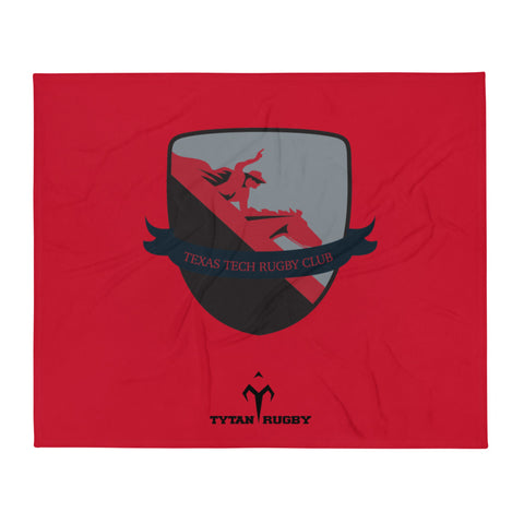 Red Raiders Rugby Throw Blanket