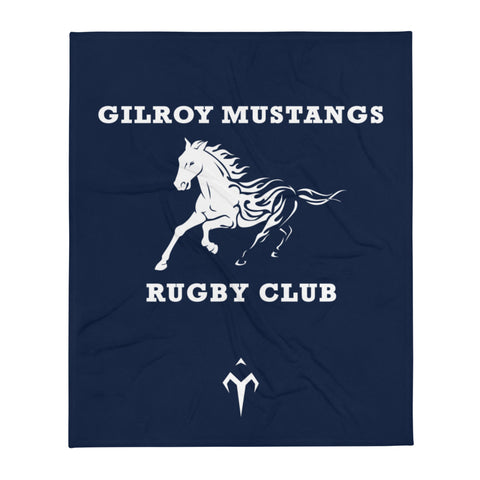 Gilroy Mustangs Rugby Club Throw Blanket