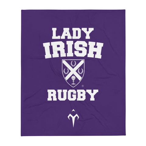 Lady Irish Rugby Throw Blanket