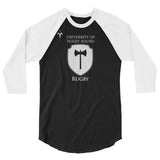 University of Puget Sound Rugby 3/4 sleeve raglan shirt