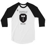 University of Puget Sound Rugby 3/4 sleeve raglan shirt