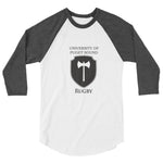 University of Puget Sound Rugby 3/4 sleeve raglan shirt